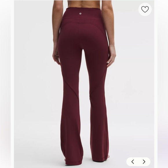 lululemon athletica Pants - NWT 4 LULULEMON Groove No Line HR Flare Pant Burgundy Bay Heart Cutout 32.5”